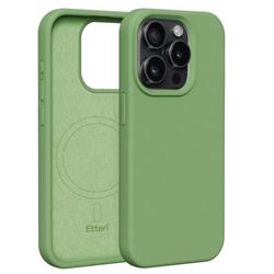 Silikónové TPU puzdro Etteri Mag pre iPhone 15 Pro svetlozelené