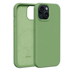 Silikónové TPU puzdro Etteri Mag pre iPhone 15 svetlozelené