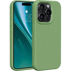 Silikónové TPU puzdro Etteri pre iPhone 15 Pro svetlozelené
