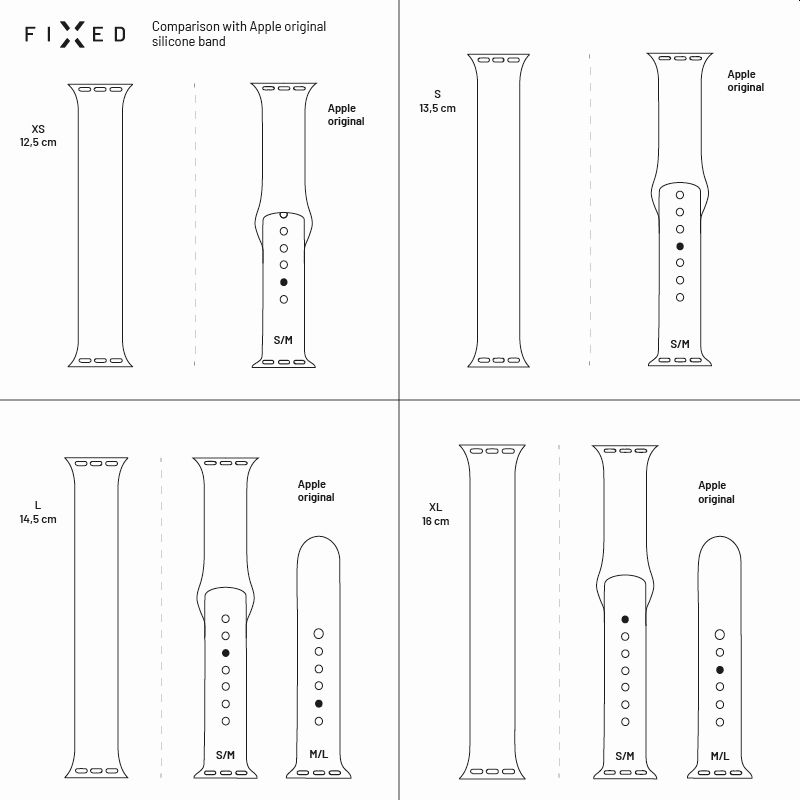 Silikónový remienok FIXED pre Apple Watch 38/40/41 mm, veľkosť XL, ružový