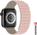 Silikónový remienok Swissten Magnetic pre Apple Watch 38/40/41 mm, ružová/cappuccino