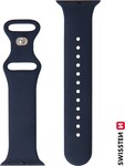 Silikónový remienok Swissten pre Apple Watch 42/44/45/49 mm, modrý