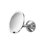 Simplehuman Kosmetické zrcátko na zeď Sensor, LED osvětlení, 5x, síťové, matný nerez