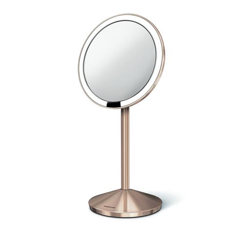 Simplehuman Kosmetické zrcátko Sensor Tru-lux LED osvětlení, 10x zvětšení, AKU ROSE GOLD