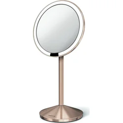 Simplehuman Kosmetické zrcátko Sensor Tru-lux LED osvětlení, 10x zvětšení, AKU ROSE GOLD