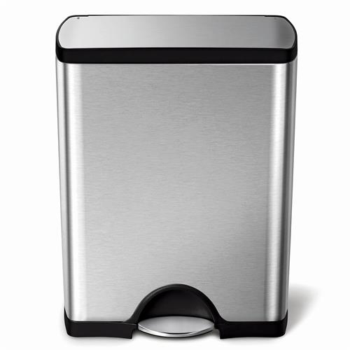 Simplehuman Pedálový odpadkový koš 50 l, obdélníkový, matná ocel, FPP