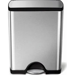 Simplehuman Pedálový odpadkový koš 50 l, obdélníkový, matná ocel, FPP
