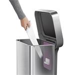 Simplehuman Pedálový odpadkový koš 55 l, matná ocel, FPP, kapsa na sáčky