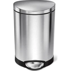 Simplehuman Pedálový odpadkový koš 6 l, půlkulatý, matná ocel