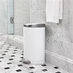 Simplehuman Pedálový odpadkový kôš, polkruhový 10 l, biely
