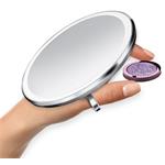 Simplehuman Vreckové kozmetické zrkadlo Sensor Compact, LED svetlo, 10x zväčšenie, nerezová oceľ