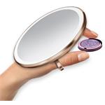 Simplehuman Vreckové kozmetické zrkadlo Sensor Compact, LED svetlo, 10x zväčšenie, ružovo zlaté