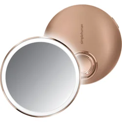 Simplehuman Vreckové kozmetické zrkadlo Sensor Compact, LED svetlo, 10x zväčšenie, ružovo zlaté