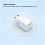 Síťová GaN nabíječka FIXED Mini s USB-C výstupem a podporou PD, 65W, bílá