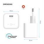 Síťová GaN nabíječka FIXED Mini s USB-C výstupem a podporou PD, 65W, bílá