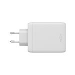 Síťová GaN nabíječka FIXED s 3xUSB-C a USB výstupem, podpora PD 3.0, 100W, bílá