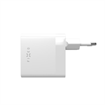 Síťová nabíječka FIXED s 2x USB-C výstupem, podpora PD, 65W, bílá