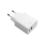 Síťová nabíječka FIXED s USB-C a USB výstupem, podpora PD a QC 3.0, 20W, bílá