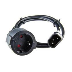Síťový kabel pro výstup UPS - redukce PC konektor (IEC) na běžnou zásuvku (schuko) 1m NKUP-230V-SCH2 - Zálohované napájecí zdroje