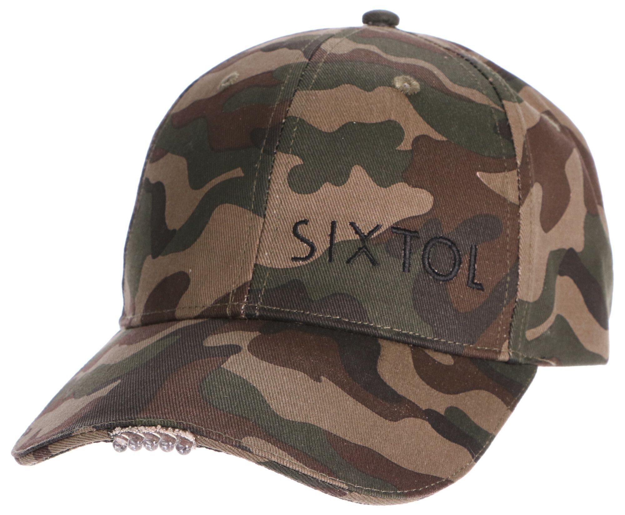 SIXTOL čiapka s LED svetlom B-CAP 25lm, dobíjateľná, USB, univerzálna veľkosť, kamufláž