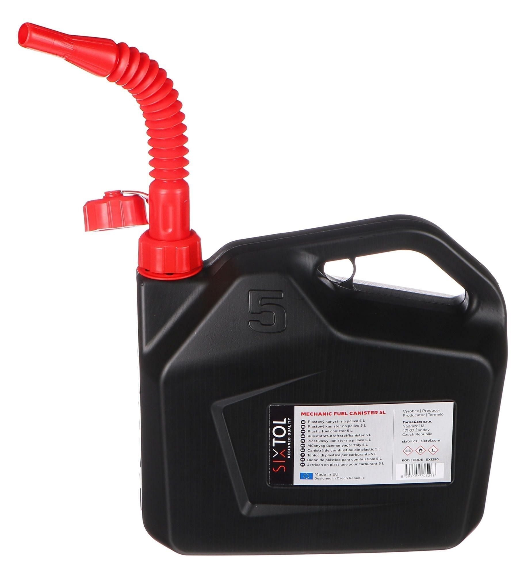 Sixtol Plastový kanister MECHANIC FUEL CANISTER 5L, čierny