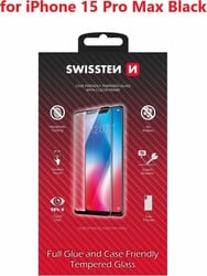 Sklo Swissten Full Glue pre Apple iPhone 15 Pro Max, čierne