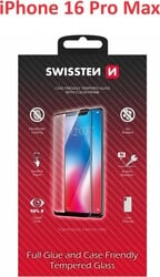 Sklo Swissten Full Glue pre Apple iPhone 16 Pro Max, čierne