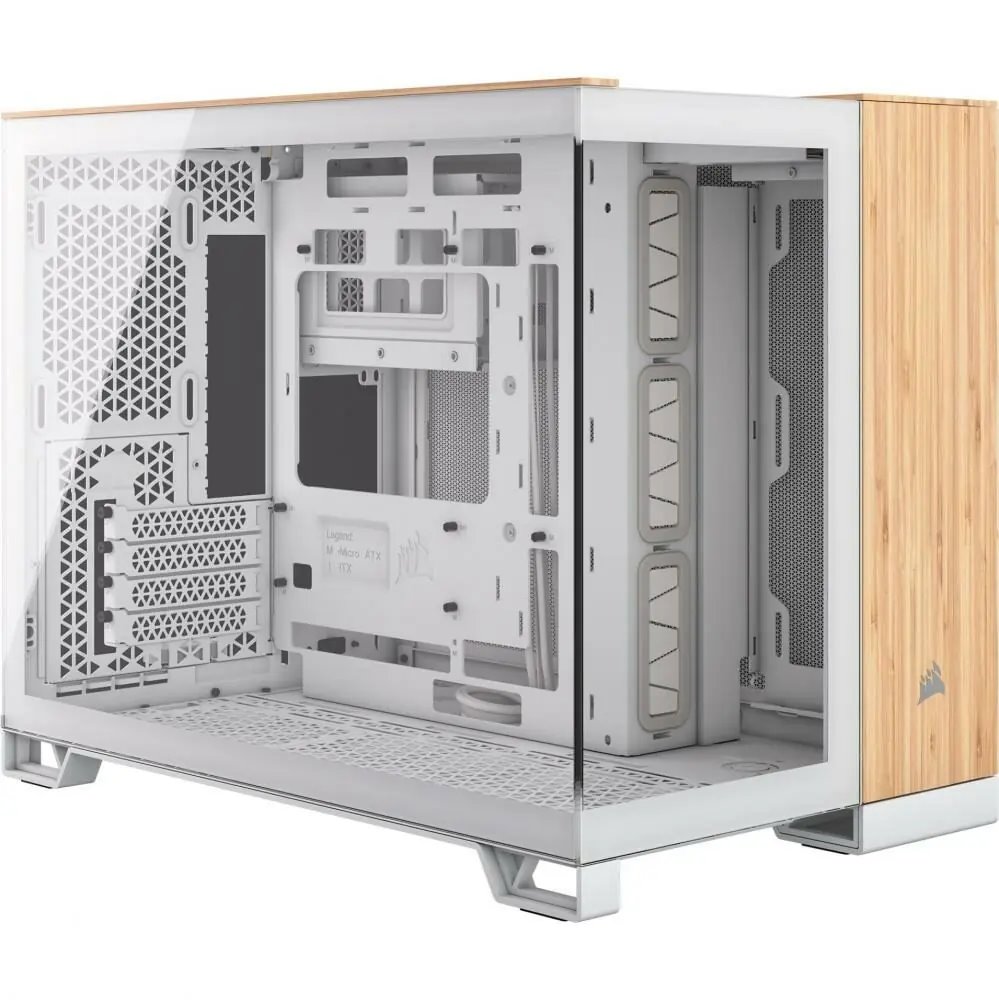 Skriňa Corsair 2500X Micro-ATX, biela/bambusová