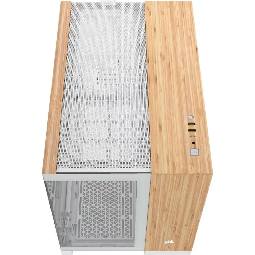 Skriňa Corsair 2500X Micro-ATX, biela/bambusová