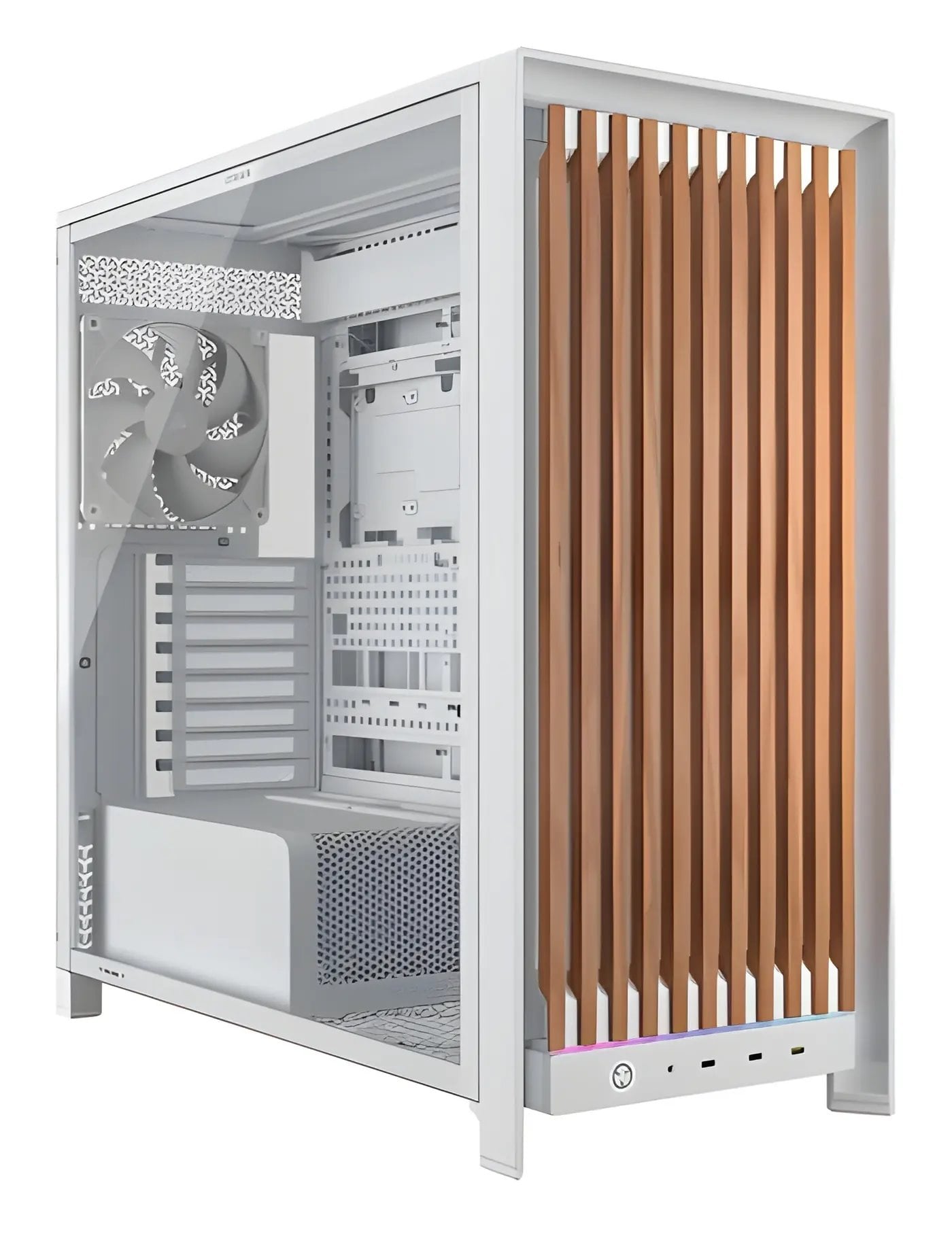 Skriňa Corsair Frame 5000D Wood RS, biela