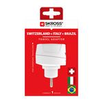 SKROSS cestovní adaptér do Brazílie, Itálie a Švýcarska, typ J/N/L