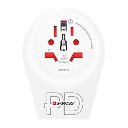 SKROSS cestovní adaptér Europe USB C20PD pro cizince v ČR, USB-C 20W, typ E/F