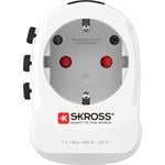 SKROSS cestovní adaptér PRO Light USB 2A - World, UK+USA+AUS/CN, univerzální, uzemněný, 2x USB-A 12W