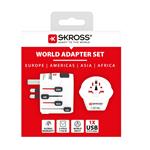SKROSS cestovní adaptér PRO+ USB AC30PD, univerzální, uzemněný, USB A+C 30W PD