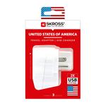 SKROSS cestovní adaptér s USB do Spojených států, typ B