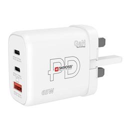 SKROSS USB A+C nabíjecí adaptér Power charger 65W GaN UK, Power Delivery, typ G