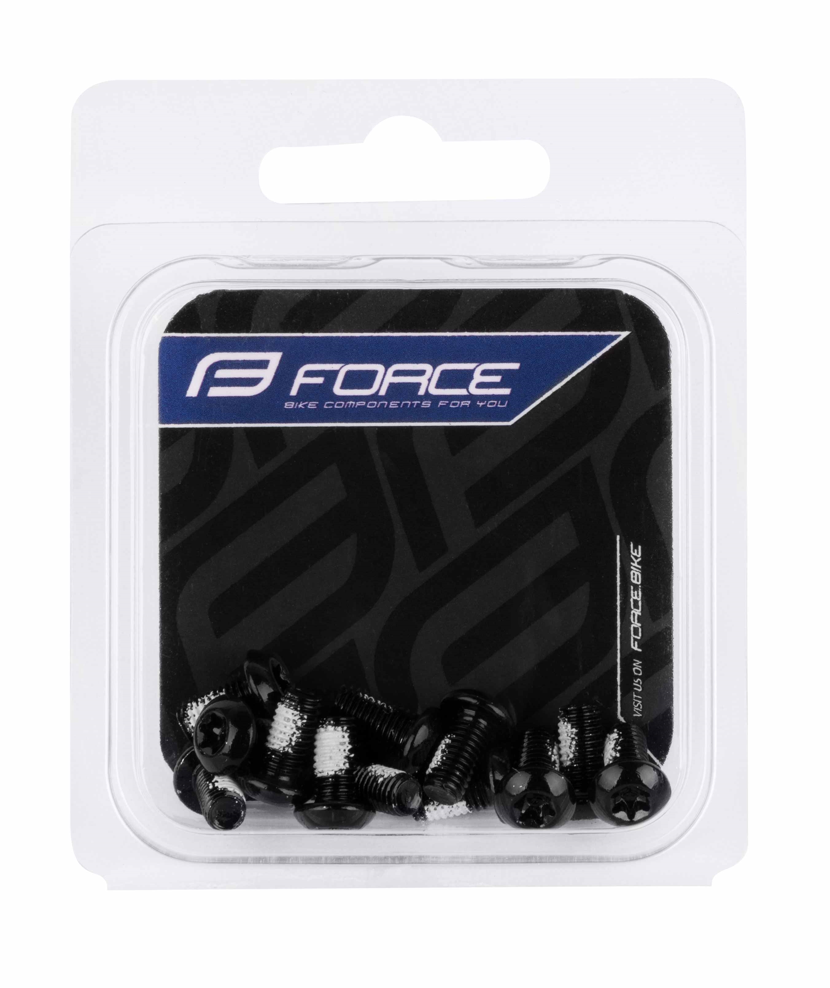 Skrutky do kotúčov FORCE TORX 25, sada 12 kusov, čierne