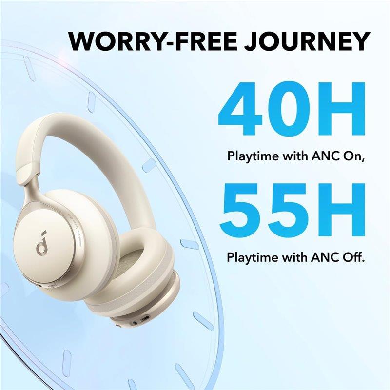 Slúchadlá Anker soundcore Space One Bluetooth biele