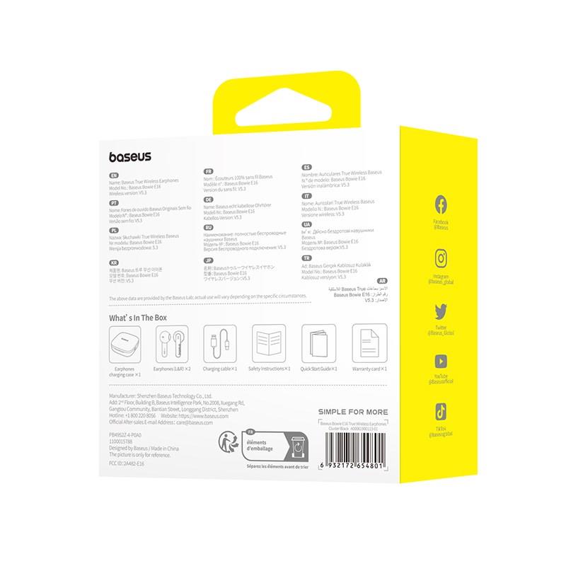 Slúchadlá Bluetooth Baseus Bowie E16 čierne