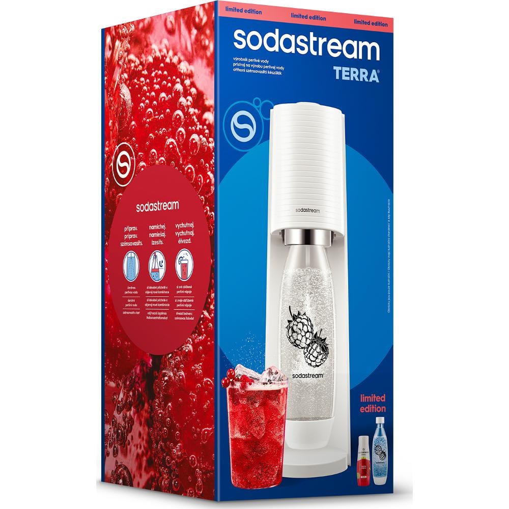 Sodastream Sada výrobníku TERRA White Malina Zero Mpack