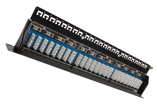 SOLARIX patch panel, CAT5E, 24 x RJ45, STP, čierny, 1U SX24-5E-STP-BK