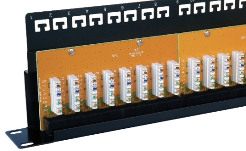SOLARIX patch panel, CAT6, 24 x RJ45 , UTP, s vyväzovacou lištou, čierny, 1U SX24L-6-UTP-BK