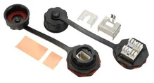 SOLARIX zásuvkový modul, priemyselný, CAT6, STP, 1 x RJ45, IP67 SXKJ-IN-6-STP-BK