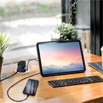 Solight 1z + zabudovaná zásuvka USB-C 20W PD, 2 m, strieborná