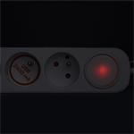 Solight 3z prodlužovací přívod s USB A+C nabíječkou 2.4A, 2m, 3 x 1mm2, bílý, vypínač