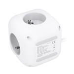 Solight 3z + USB A+C prodlužovací přívod - kostka, kabel 2m, 3 x 1mm2, bílý, vypínač