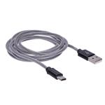 Solight kábel USB-C, konektor USB 2.0 A - konektor USB-C 3.1, silikónový, 2 m