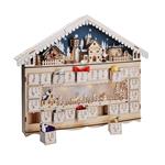 Solight LED adventný kalendár - horská chata, 10x LED, 50x40cm, 2x AA