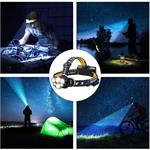 Solight LED čelová nabíjecí svítilna, 550lm, Li-Ion, USB