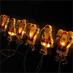 Solight LED okenní řetěz - Santa, 6x LED, přísavný, 120cm, 2x AA